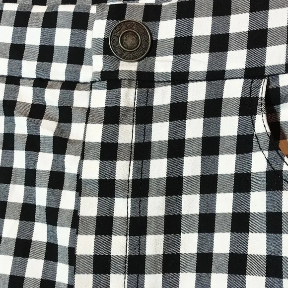 Free People high rise cropped flare checked gingham zip button closure Medium - Picture 4 of 12